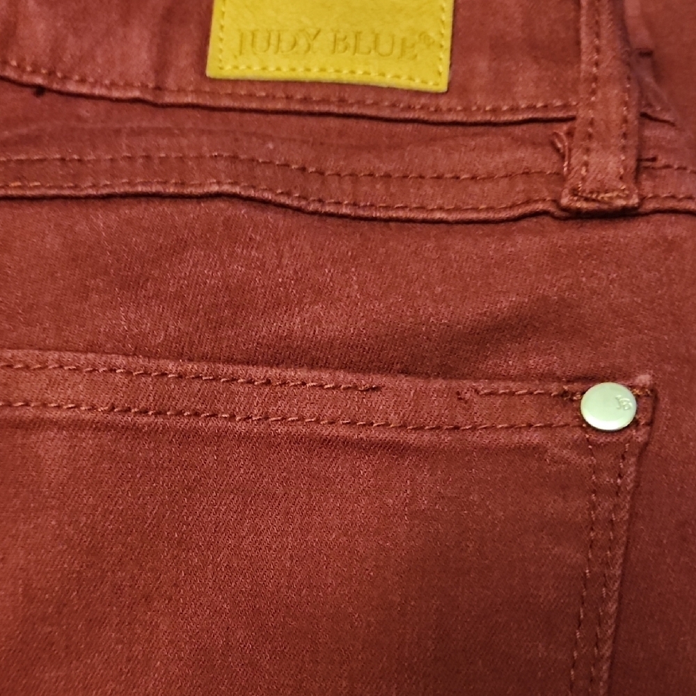 Judy Blue Women's Boot Cut Jeans in Burgundy - Picture 10 of 11